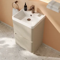 Drench Origin 500mm Fluted Floorstanding Vanity Unit & Basin
