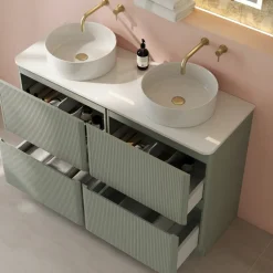 Drench Origin 1200mm Fluted Floorstanding Vanity Unit & Countertop