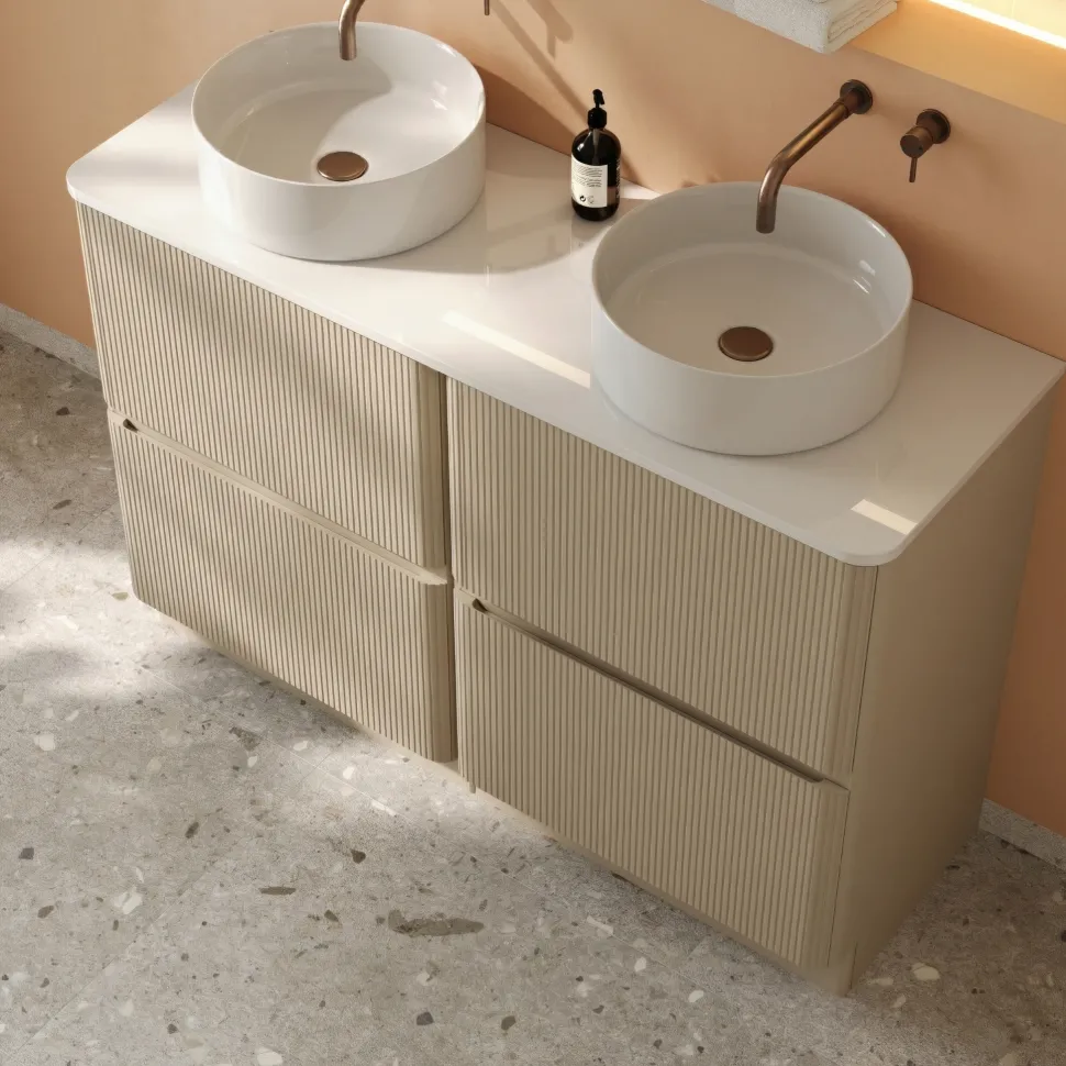 Drench Origin 1200mm Fluted Floorstanding Vanity Unit & Countertop