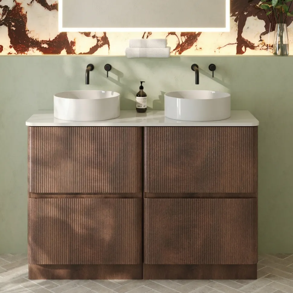 Drench Origin 1200mm Fluted Floorstanding Vanity Unit & Countertop