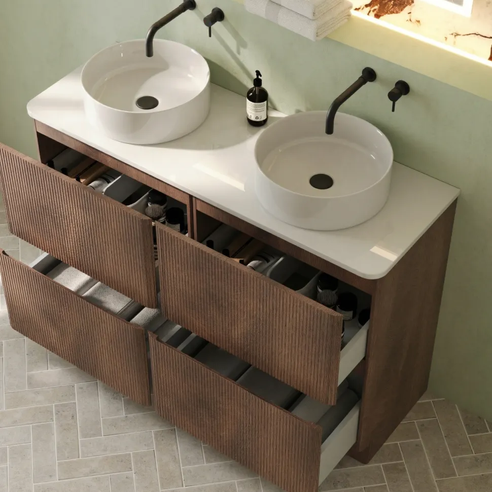 Drench Origin 1200mm Fluted Floorstanding Vanity Unit & Countertop