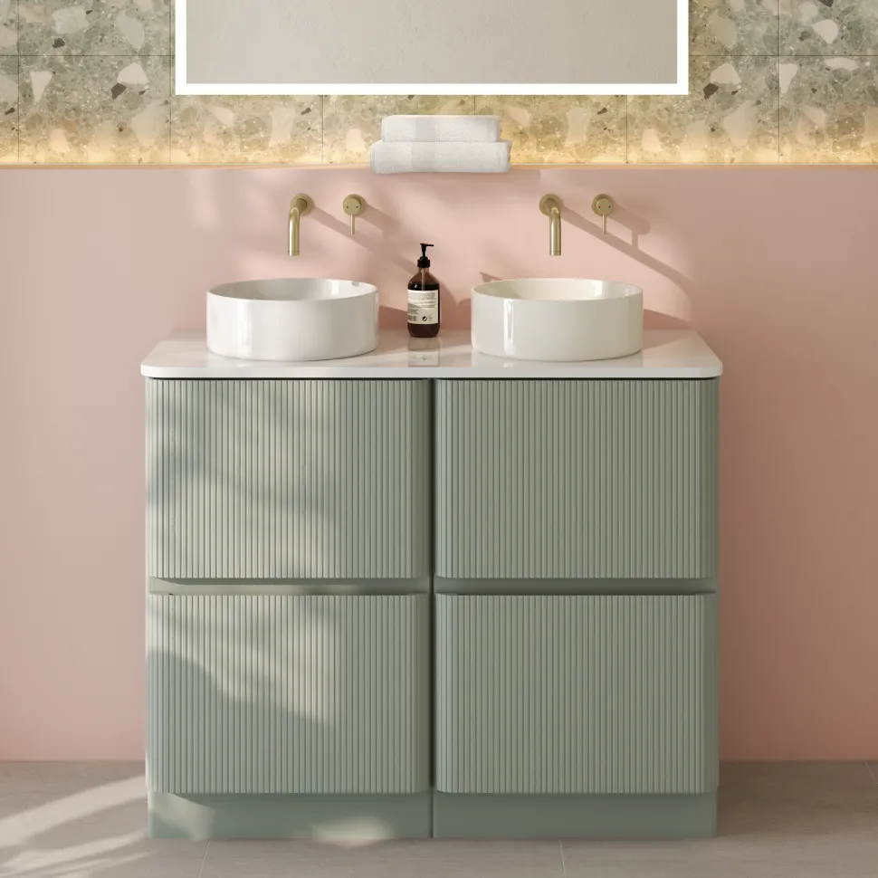 Drench Origin 1000mm Fluted Floorstanding Vanity Unit & Countertop
