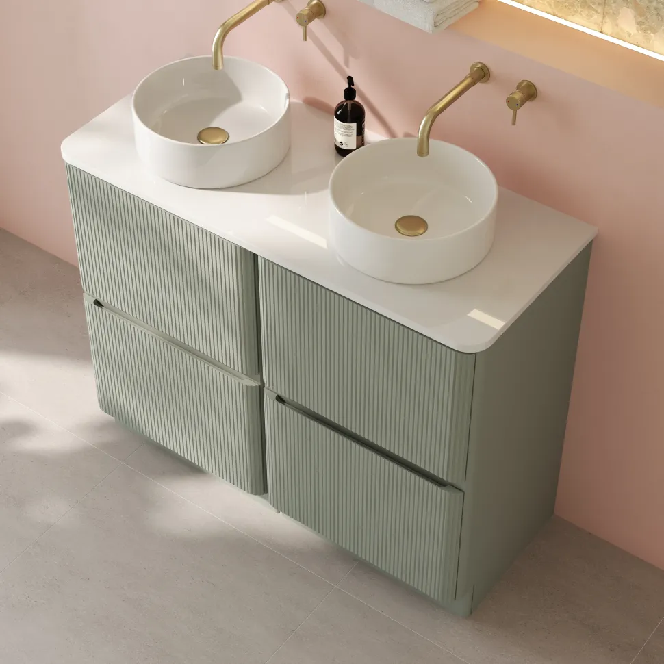 Drench Origin 1000mm Fluted Floorstanding Vanity Unit & Countertop