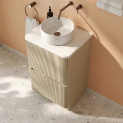 Drench Origin 500mm Fluted Floorstanding Vanity Unit & Countertop