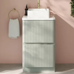 Drench Origin 500mm Fluted Floorstanding Vanity Unit & Countertop