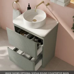 Drench Origin 600mm Fluted Floorstanding Vanity Unit & Countertop