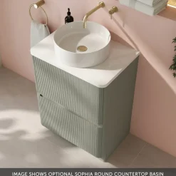 Drench Origin 600mm Fluted Floorstanding Vanity Unit & Countertop