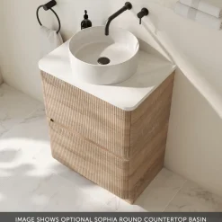 Drench Origin 600mm Fluted Floorstanding Vanity Unit & Countertop