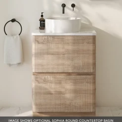 Drench Origin 600mm Fluted Floorstanding Vanity Unit & Countertop