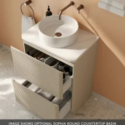 Drench Origin 600mm Fluted Floorstanding Vanity Unit & Countertop