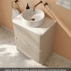 Drench Origin 600mm Fluted Floorstanding Vanity Unit & Countertop