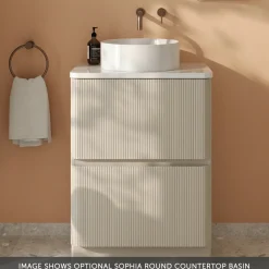 Drench Origin 600mm Fluted Floorstanding Vanity Unit & Countertop
