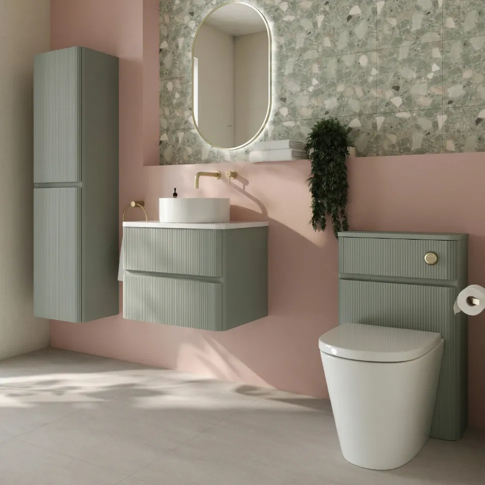 Drench Origin 1500mm Fluted Tall Wall Mounted Cabinet