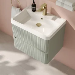 Drench Origin 600mm Fluted Wall Mounted Vanity Unit & Basin
