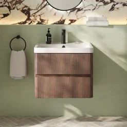 Drench Origin 600mm Fluted Wall Mounted Vanity Unit & Basin