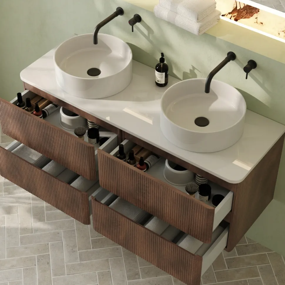 Drench Origin 1200mm Fluted Wall Mounted Vanity Unit & Countertop