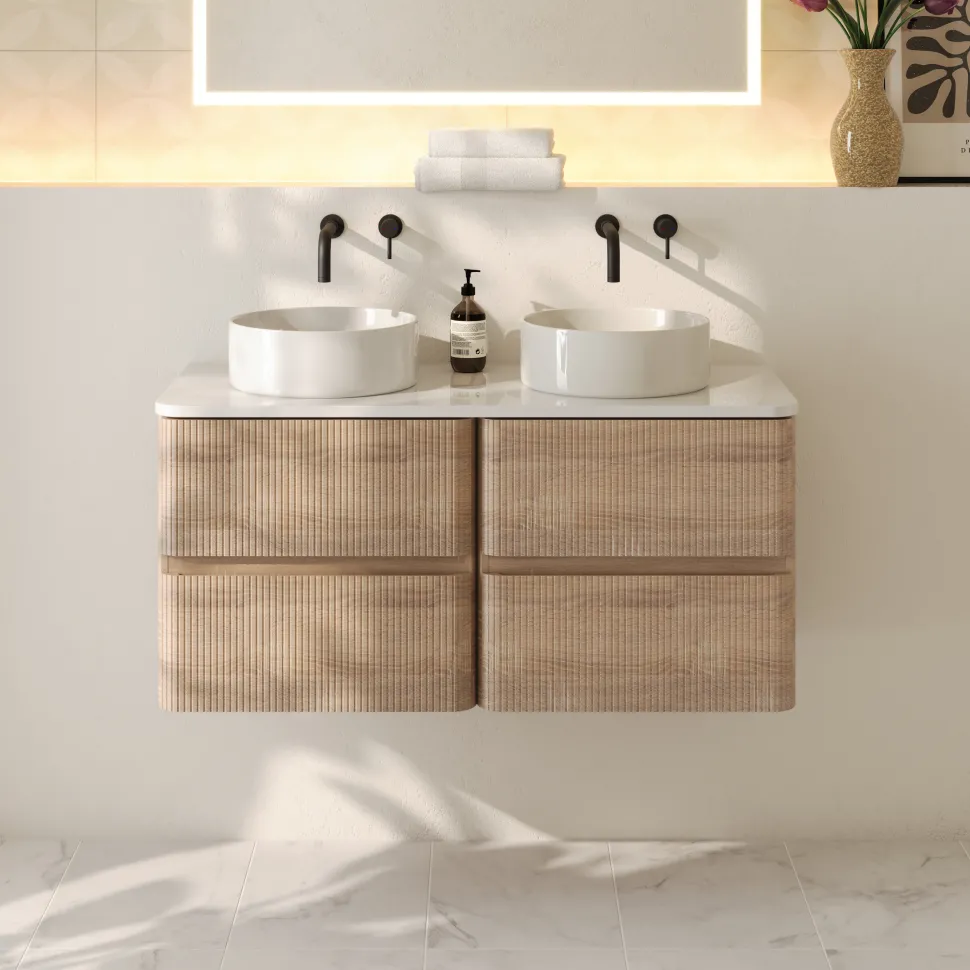 Drench Origin 1000mm Fluted Wall Mounted Vanity Unit & Countertop