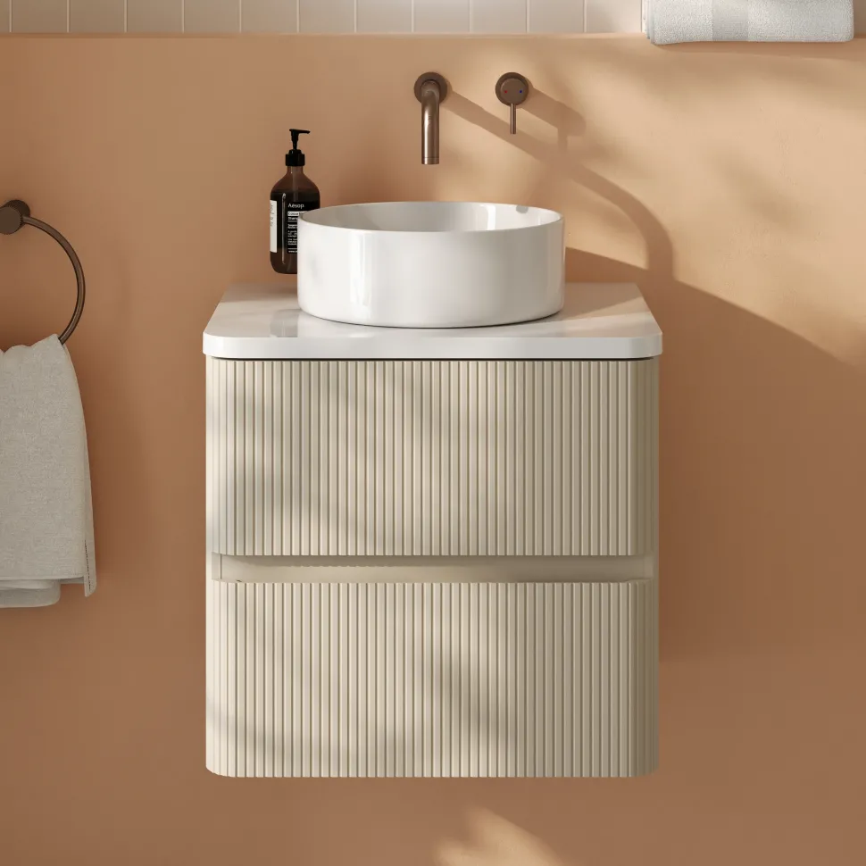 Drench Origin 500mm Fluted Wall Mounted Vanity Unit & Countertop