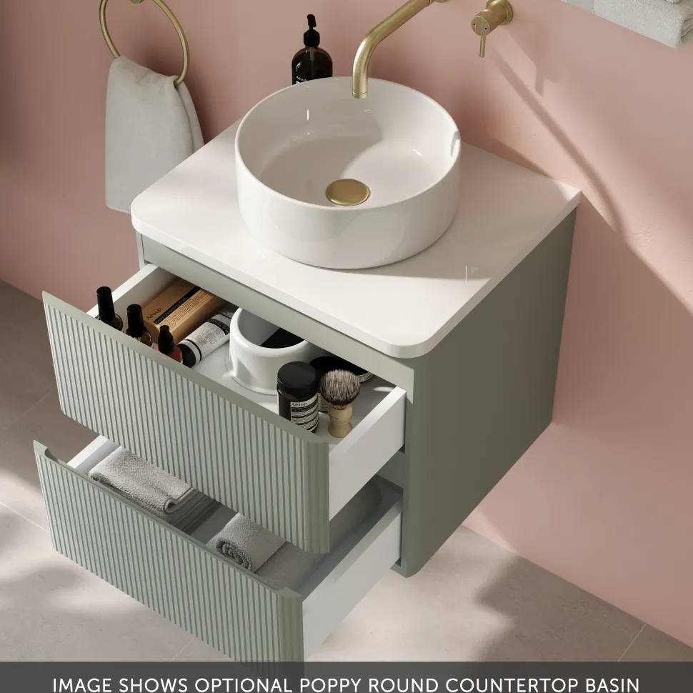 Drench Origin 500mm Fluted Wall Mounted Vanity Unit & Countertop