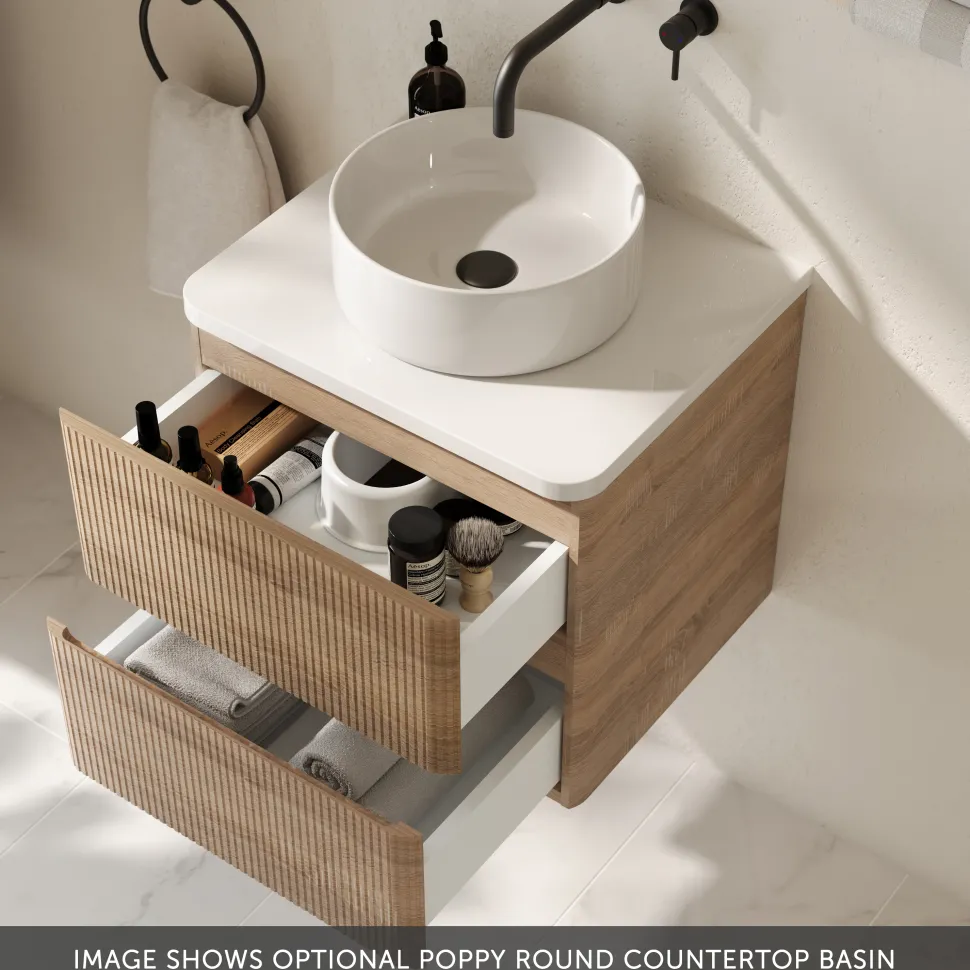 Drench Origin 500mm Fluted Wall Mounted Vanity Unit & Countertop