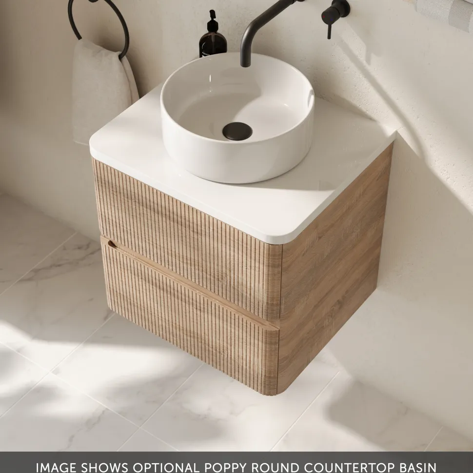 Drench Origin 500mm Fluted Wall Mounted Vanity Unit & Countertop