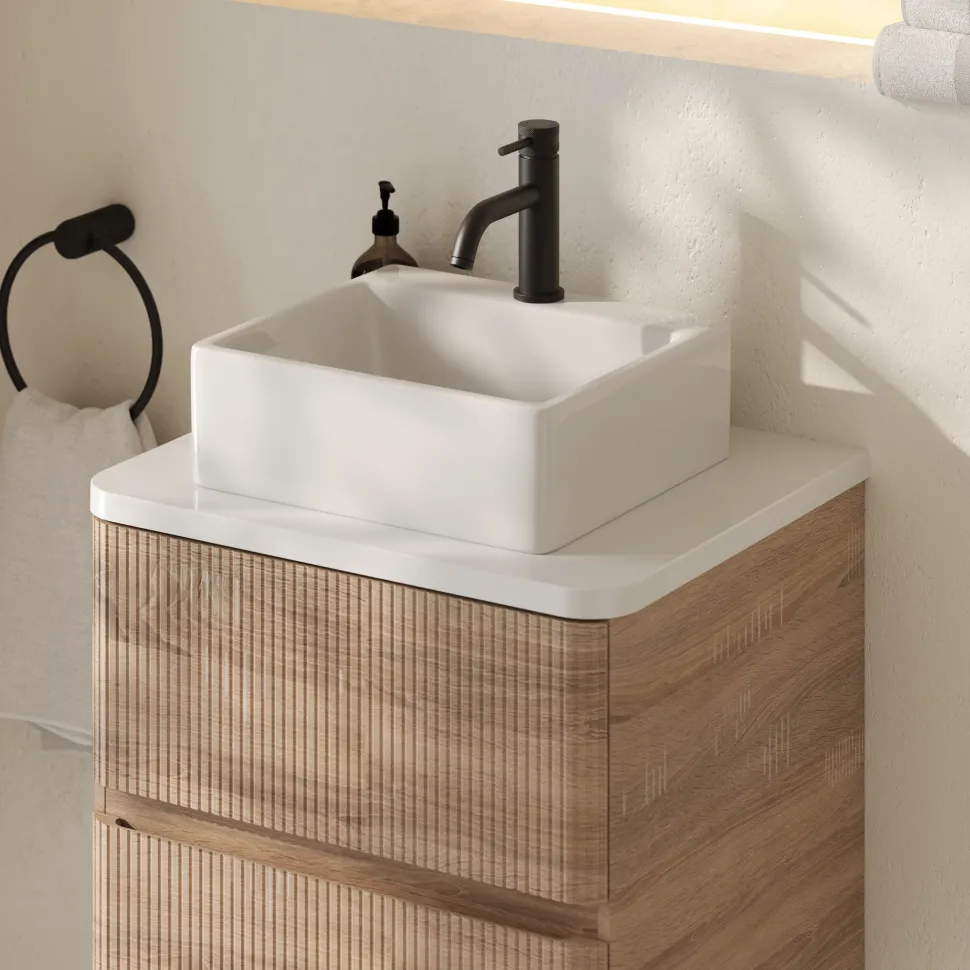 Drench Origin 500mm Fluted Wall Mounted Vanity Unit & Countertop