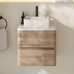 Drench Origin 500mm Fluted Wall Mounted Vanity Unit & Countertop