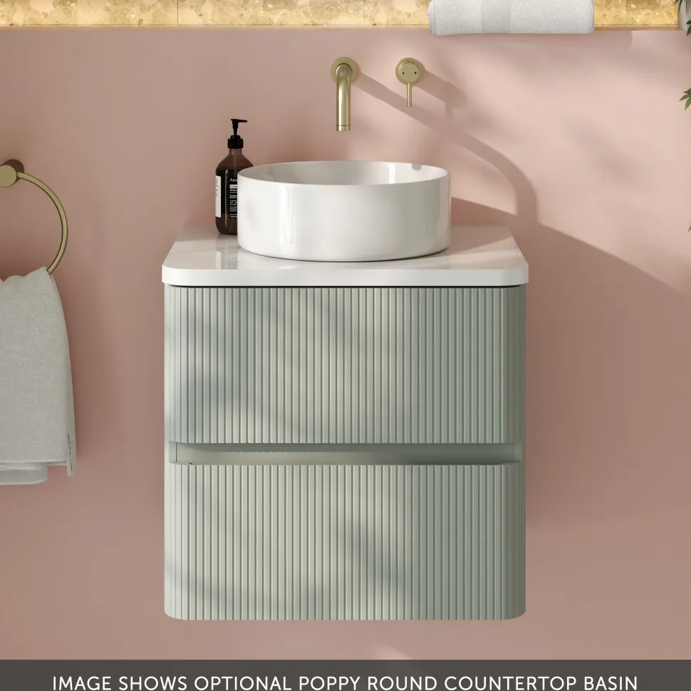 Drench Origin 500mm Fluted Wall Mounted Vanity Unit & Countertop