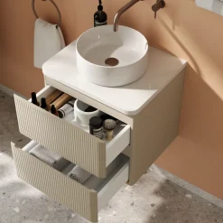 Drench Origin 500mm Fluted Wall Mounted Vanity Unit & Countertop