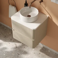 Drench Origin 500mm Fluted Wall Mounted Vanity Unit & Countertop