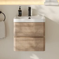 Drench Origin 500mm Fluted Wall Mounted Vanity Unit & Basin