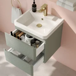 Drench Origin 500mm Fluted Wall Mounted Vanity Unit & Basin