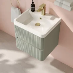 Drench Origin 500mm Fluted Wall Mounted Vanity Unit & Basin