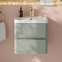 Drench Origin 500mm Fluted Wall Mounted Vanity Unit & Basin