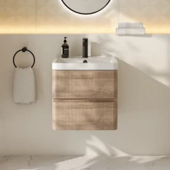 Drench Origin 500mm Fluted Wall Mounted Vanity Unit & Basin