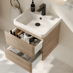 Drench Origin 500mm Fluted Wall Mounted Vanity Unit & Basin