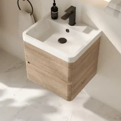 Drench Origin 500mm Fluted Wall Mounted Vanity Unit & Basin
