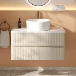 Drench Origin 900mm Fluted Wall Mounted Vanity Unit & Countertop