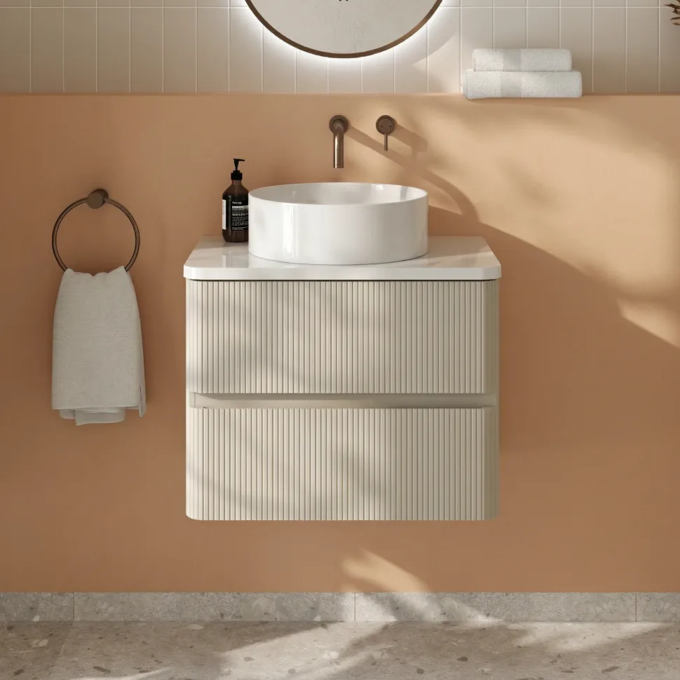 Drench Origin 600mm Fluted Wall Mounted Vanity Unit & Countertop