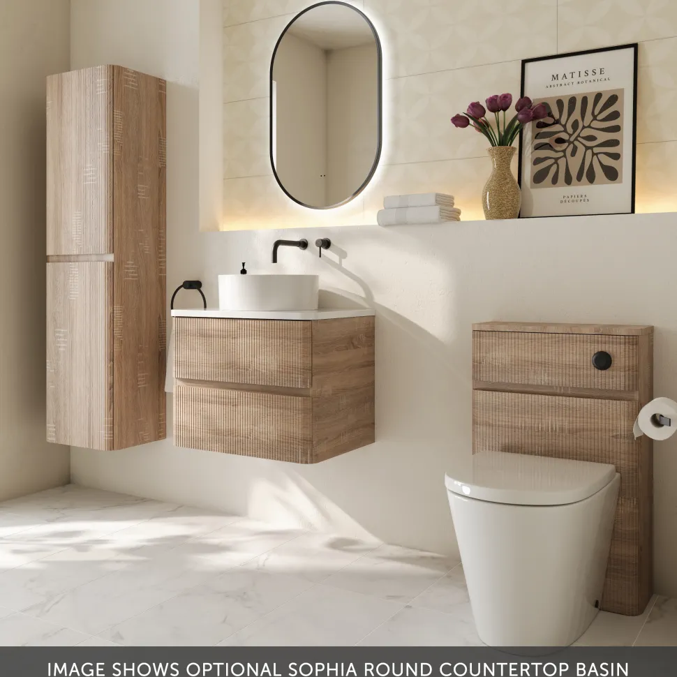 Drench Origin 600mm Fluted Wall Mounted Vanity Unit & Countertop