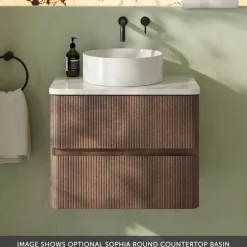 Drench Origin 600mm Fluted Wall Mounted Vanity Unit & Countertop