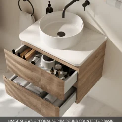 Drench Origin 600mm Fluted Wall Mounted Vanity Unit & Countertop