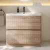 Drench Origin 900mm Light Oak Fluted Floorstanding Vanity Unit & Basin