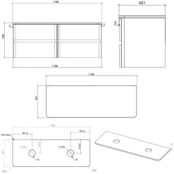 Drench Origin 1200mm Wall Mounted Vanity Unit & Countertop