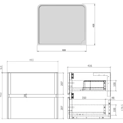 Drench Origin 500mm Wall Mounted Vanity Unit & Countertop