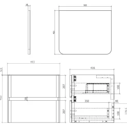 Drench Origin 500mm Wall Mounted Vanity Unit & Countertop