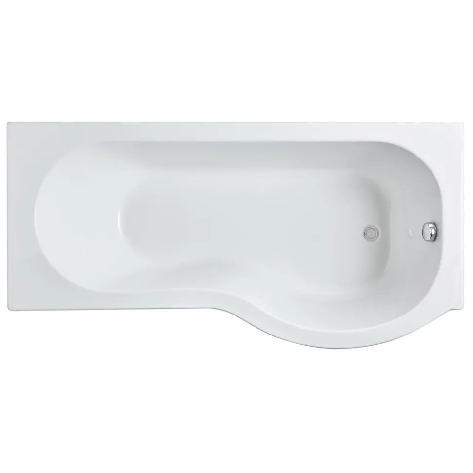 Drench P Shaped Shower Bath & Optional Panel - 1700mm