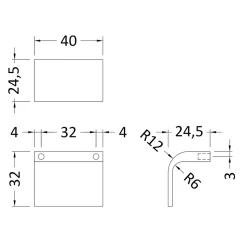 Drench Square Drop Furniture Handle - 32mm Centres