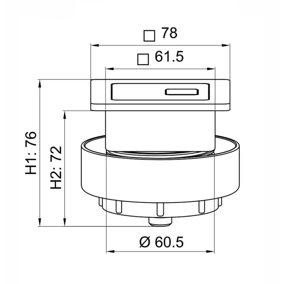 Drench Square Dual Flush Button