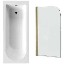 Drench Straight Single Ended Curved Bath & Shower Screen